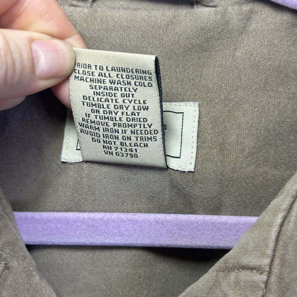 LL Bean Trucker Jacket Velour Women’s Small Tan Lined - Picture 4 of 8